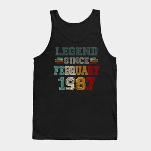 36 Years Old Legend Since February 1987 36th Birthday Tank Top